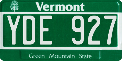 VT license plate YDE927