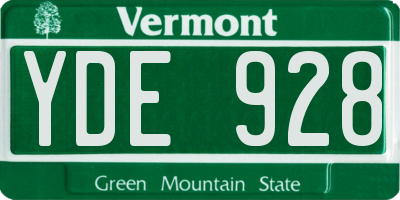 VT license plate YDE928