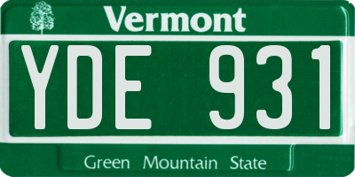 VT license plate YDE931