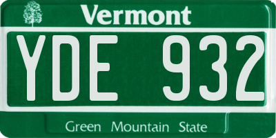 VT license plate YDE932