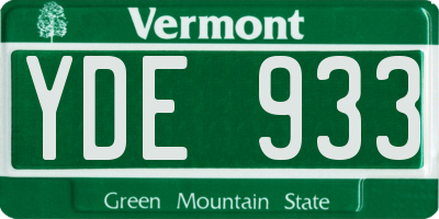 VT license plate YDE933