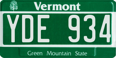 VT license plate YDE934