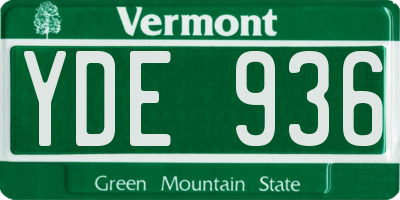 VT license plate YDE936