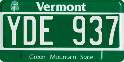 VT license plate YDE937