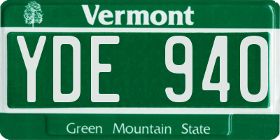 VT license plate YDE940