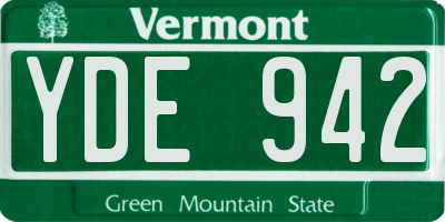 VT license plate YDE942