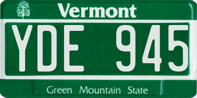 VT license plate YDE945