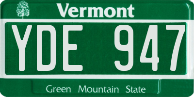 VT license plate YDE947