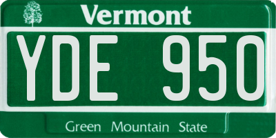 VT license plate YDE950