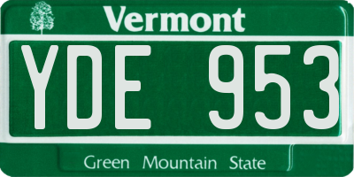 VT license plate YDE953