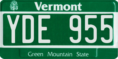 VT license plate YDE955