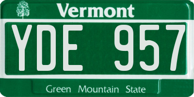 VT license plate YDE957