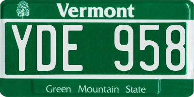 VT license plate YDE958