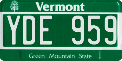 VT license plate YDE959
