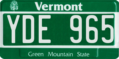 VT license plate YDE965