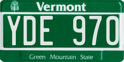 VT license plate YDE970
