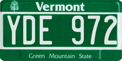 VT license plate YDE972