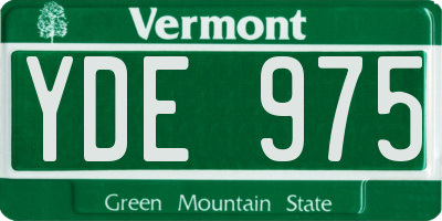 VT license plate YDE975