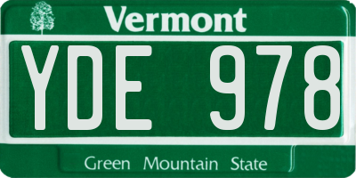 VT license plate YDE978
