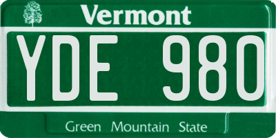 VT license plate YDE980