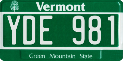 VT license plate YDE981