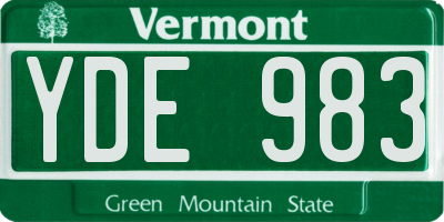 VT license plate YDE983