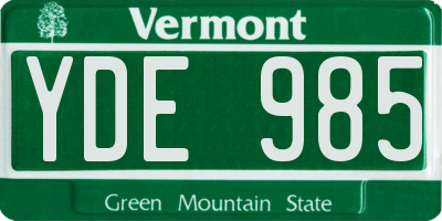 VT license plate YDE985