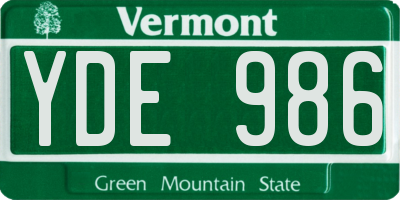 VT license plate YDE986