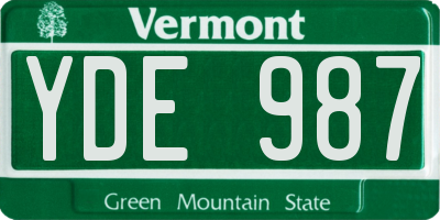 VT license plate YDE987