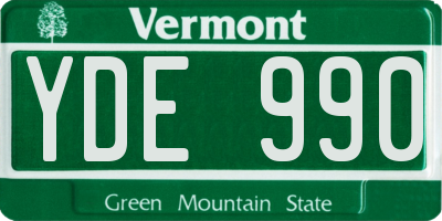VT license plate YDE990