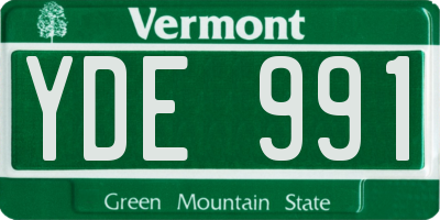 VT license plate YDE991