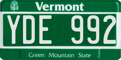 VT license plate YDE992