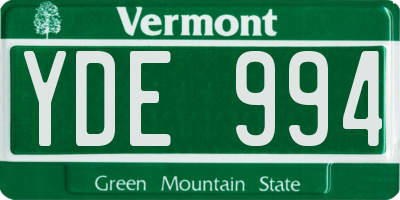 VT license plate YDE994