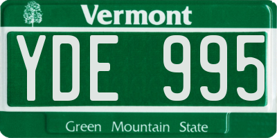 VT license plate YDE995