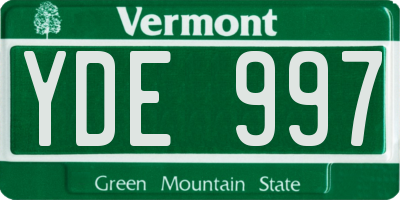 VT license plate YDE997