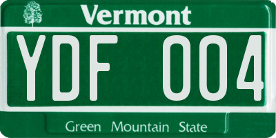 VT license plate YDF004