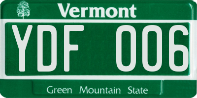 VT license plate YDF006