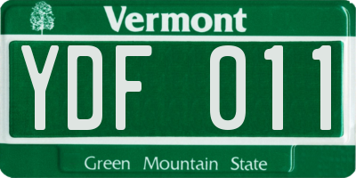VT license plate YDF011