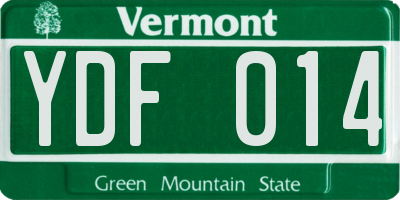 VT license plate YDF014