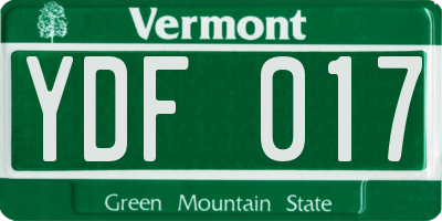 VT license plate YDF017
