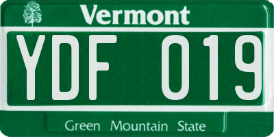 VT license plate YDF019