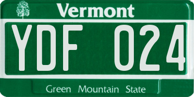 VT license plate YDF024