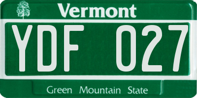 VT license plate YDF027