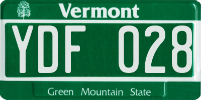 VT license plate YDF028