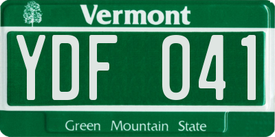 VT license plate YDF041