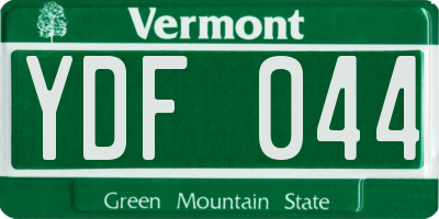 VT license plate YDF044