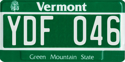 VT license plate YDF046