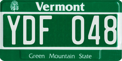 VT license plate YDF048
