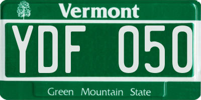 VT license plate YDF050