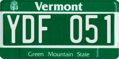 VT license plate YDF051